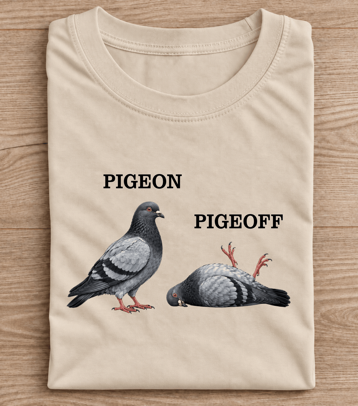 Pigeon Pigeoff Funny Bird Pun T-Shirt