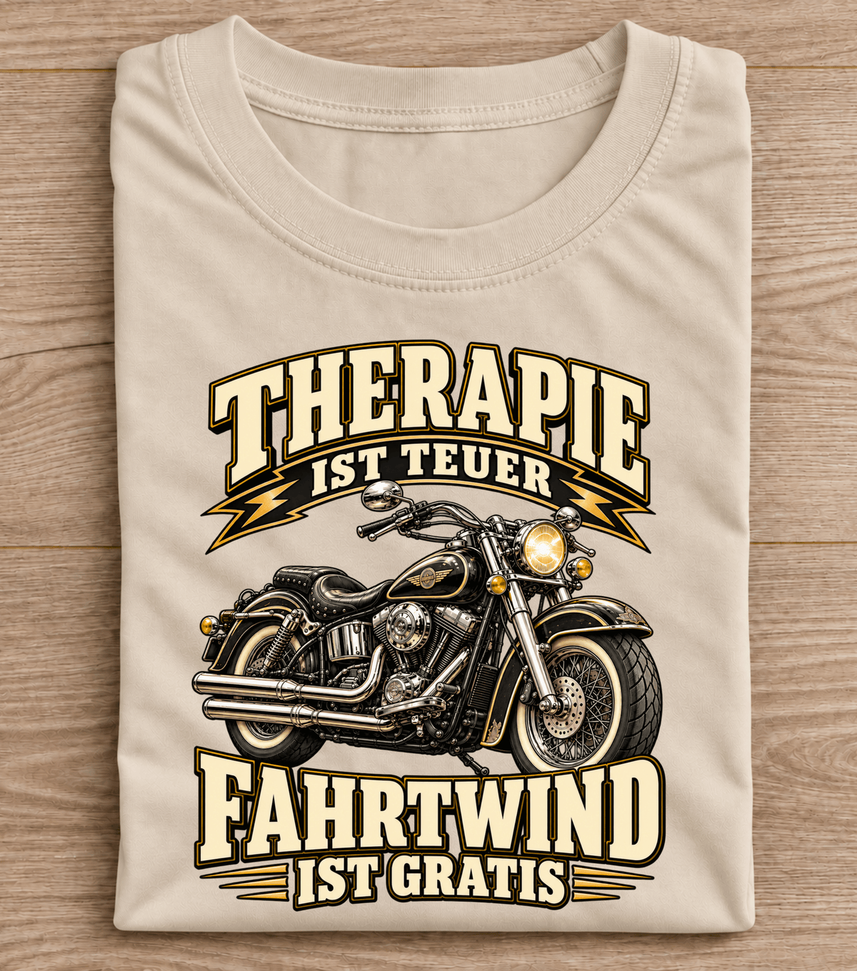 Therapie ist teuer, Fahrtwind ist gratis Motorrad T-Shirt