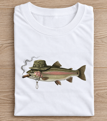 Funny Trout Fishing T-Shirt – Vintage Angler Graphic Tee