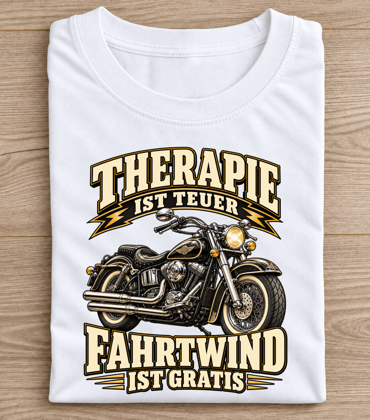Therapie ist teuer, Fahrtwind ist gratis Motorrad T-Shirt