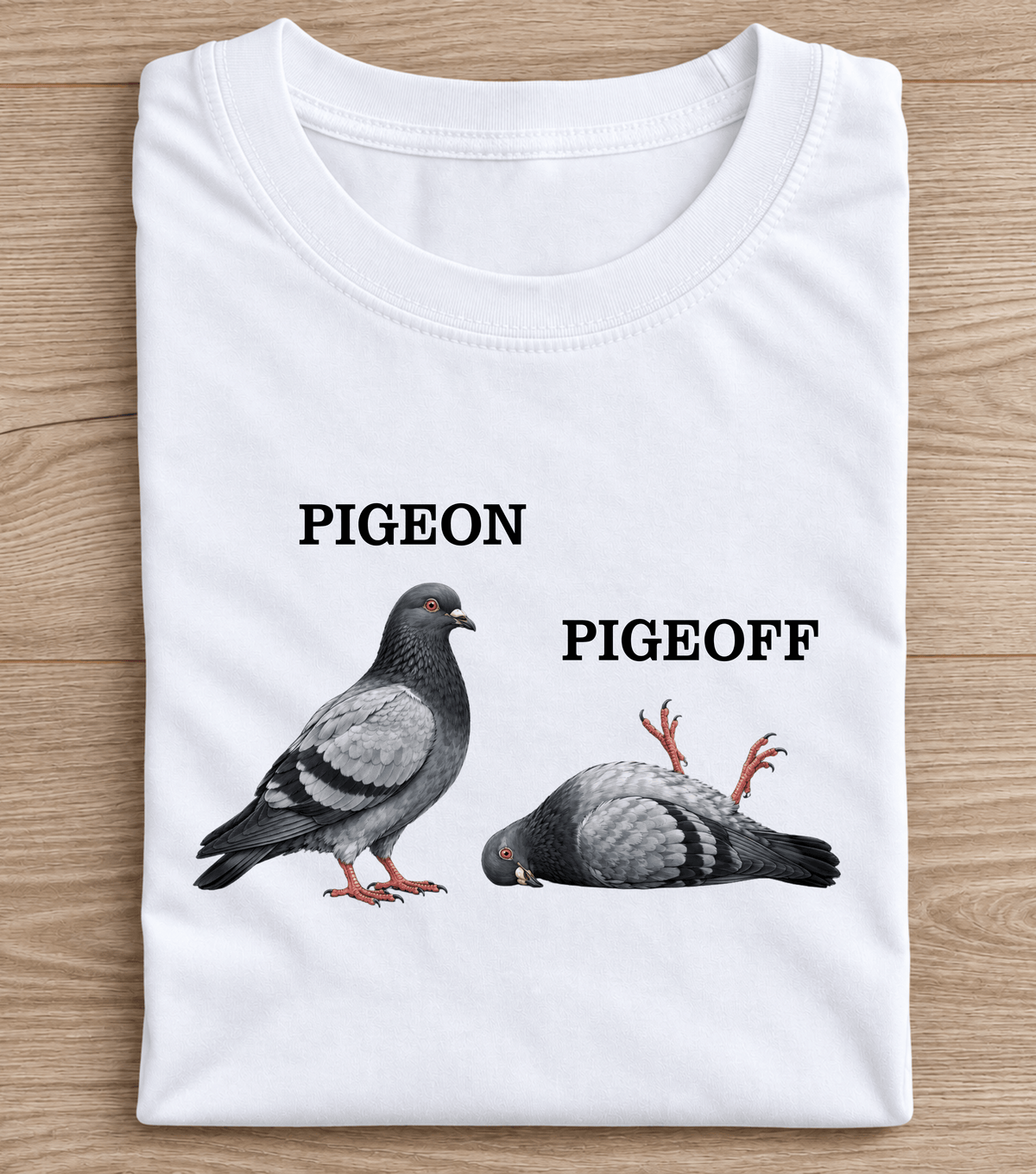 Pigeon Pigeoff Funny Bird Pun T-Shirt