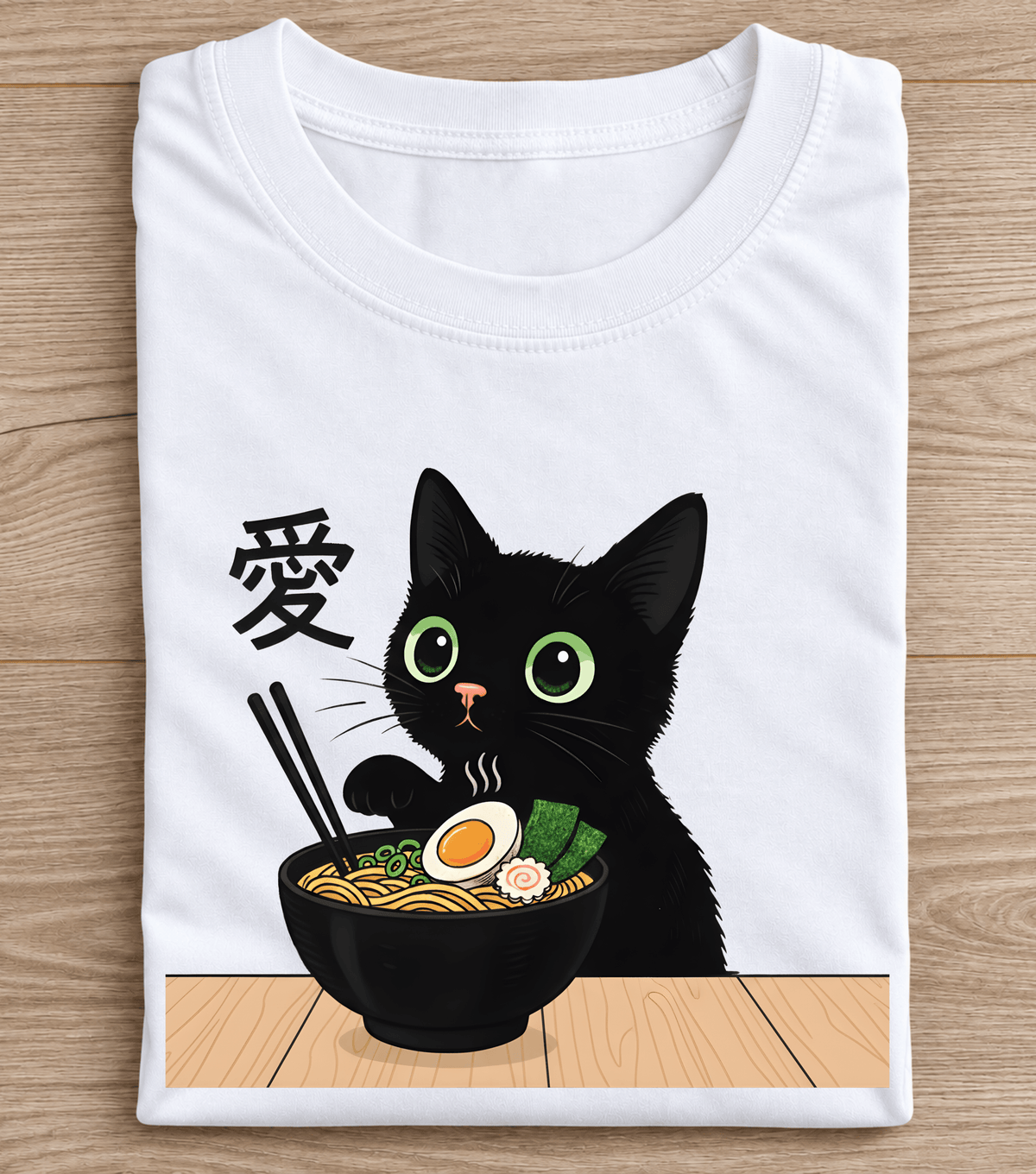 Cute Kawaii Ramen Cat Japanese Noodle Shirt