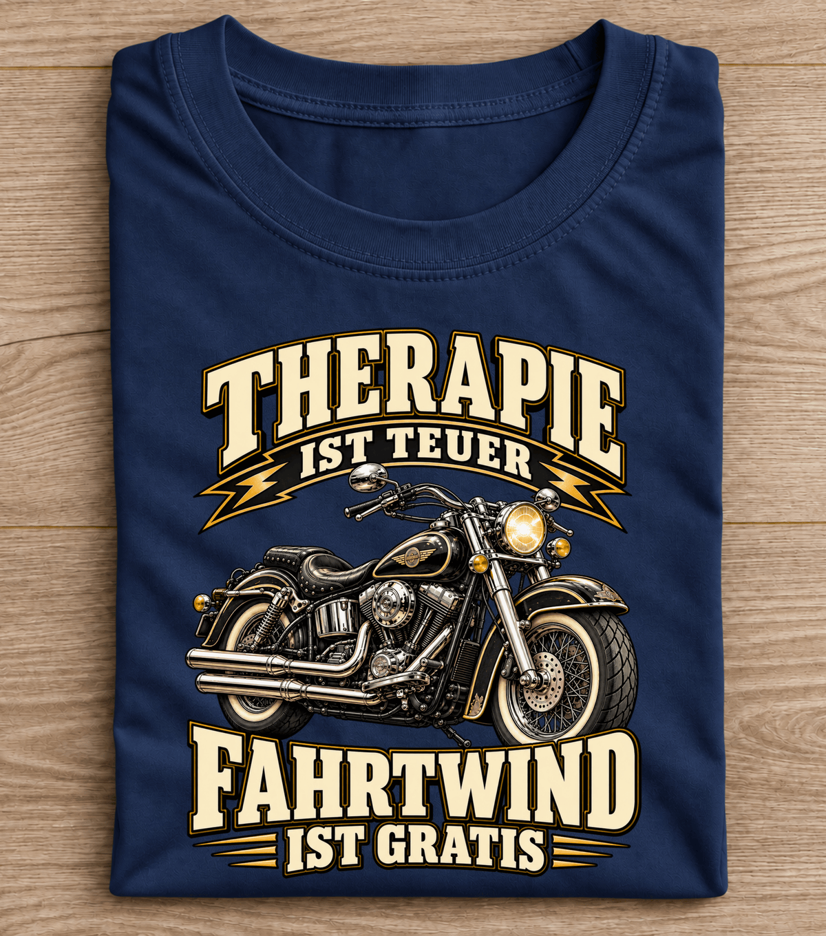 Therapie ist teuer, Fahrtwind ist gratis Motorrad T-Shirt