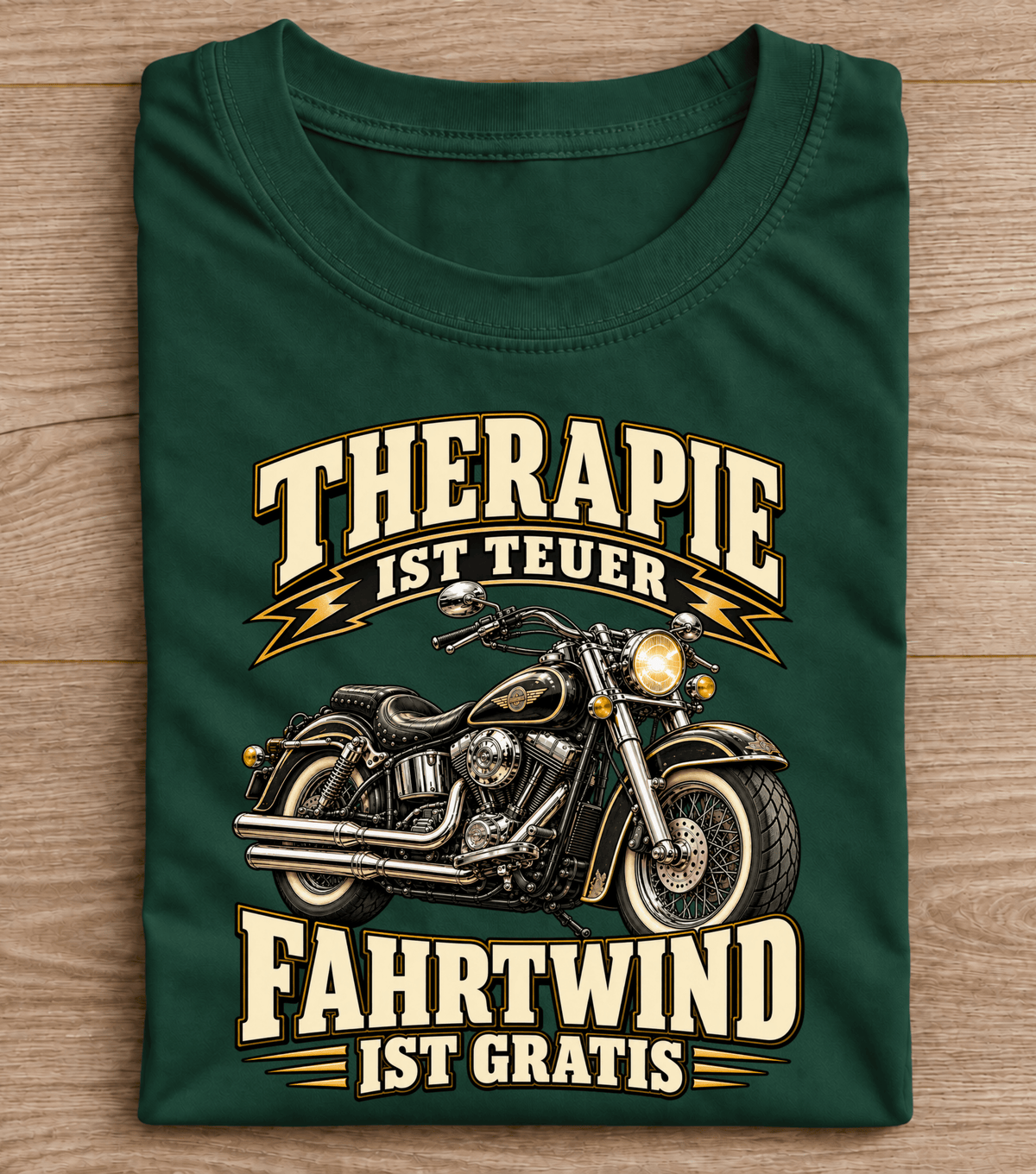 Therapie ist teuer, Fahrtwind ist gratis Motorrad T-Shirt