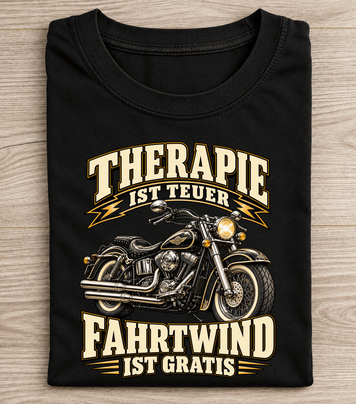 Therapie ist teuer, Fahrtwind ist gratis Motorrad T-Shirt