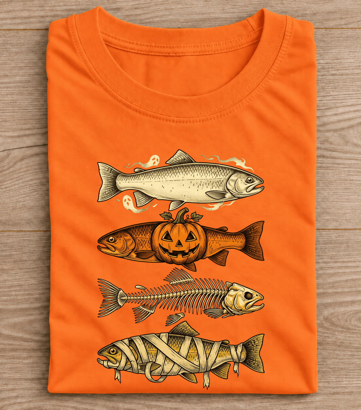 Halloween Fishing Spooky Fish T-Shirt